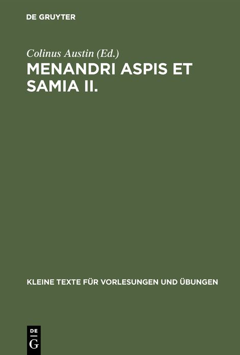 Menandri Aspis Et Samia II.,Subsidia Interpretationis Comparav.