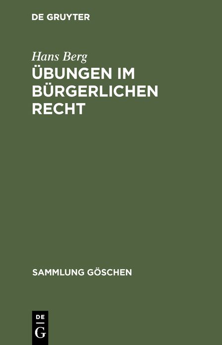 Sg2852 berg:uebungen i buer-gerlichen Recht 12a: Uebungen i buer-gerlichen Recht 12a