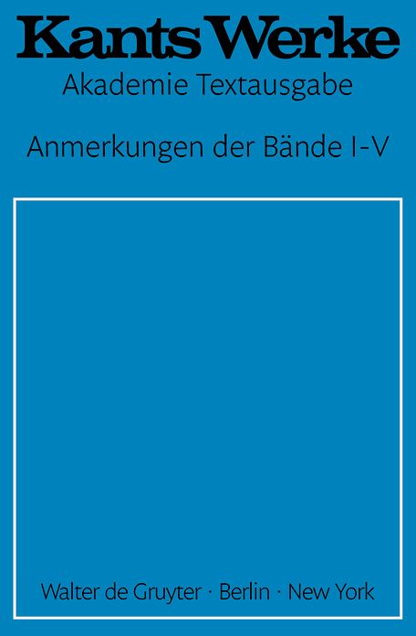 Anmerkungen der Bande I-V