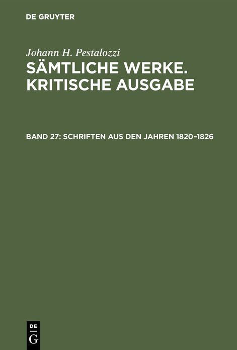 Schriften aus den Jahren 1820-1826