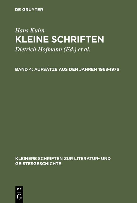 Aufsatze aus den Jahren 1968-1976