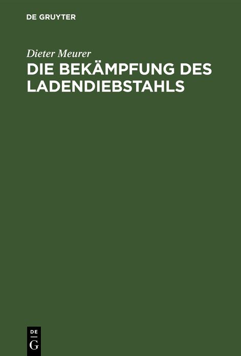 Die Bekampfung DES Ladendiebstahls