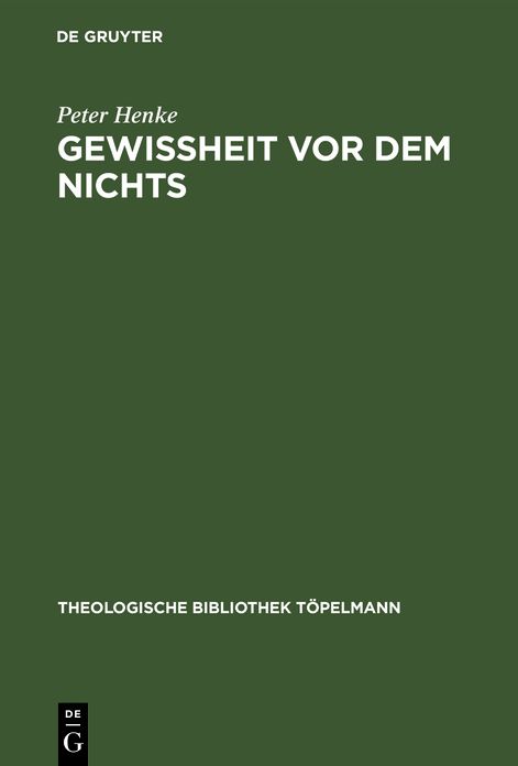 Gewissheit Vor DEM Nichts