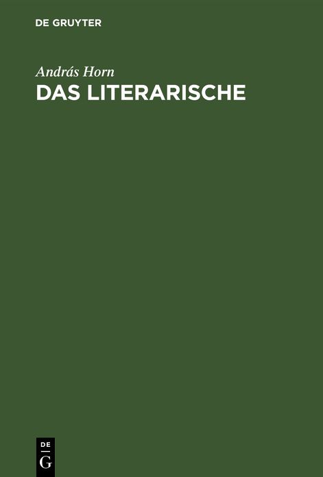 Das Literarische Formalistische Versuche Zu Seiner Bestimmung