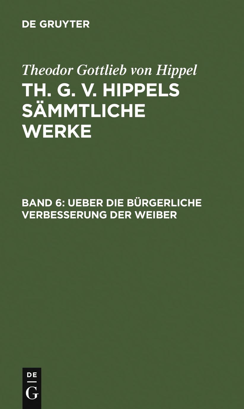 Ueber die burgerliche Verbesserung der Weiber
