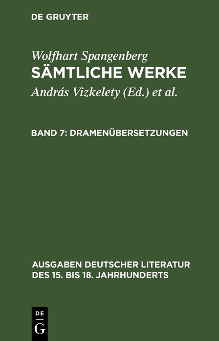 Samtliche Werke: Dramenubersetzungen. Alcestis, Hecuba, Amphitruo, Aiax Lorarius