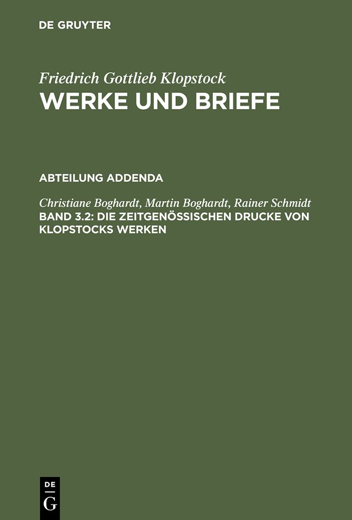 Die zeitgenossischen Drucke von Klopstocks Werken: Eine deskriptive Bibliographie