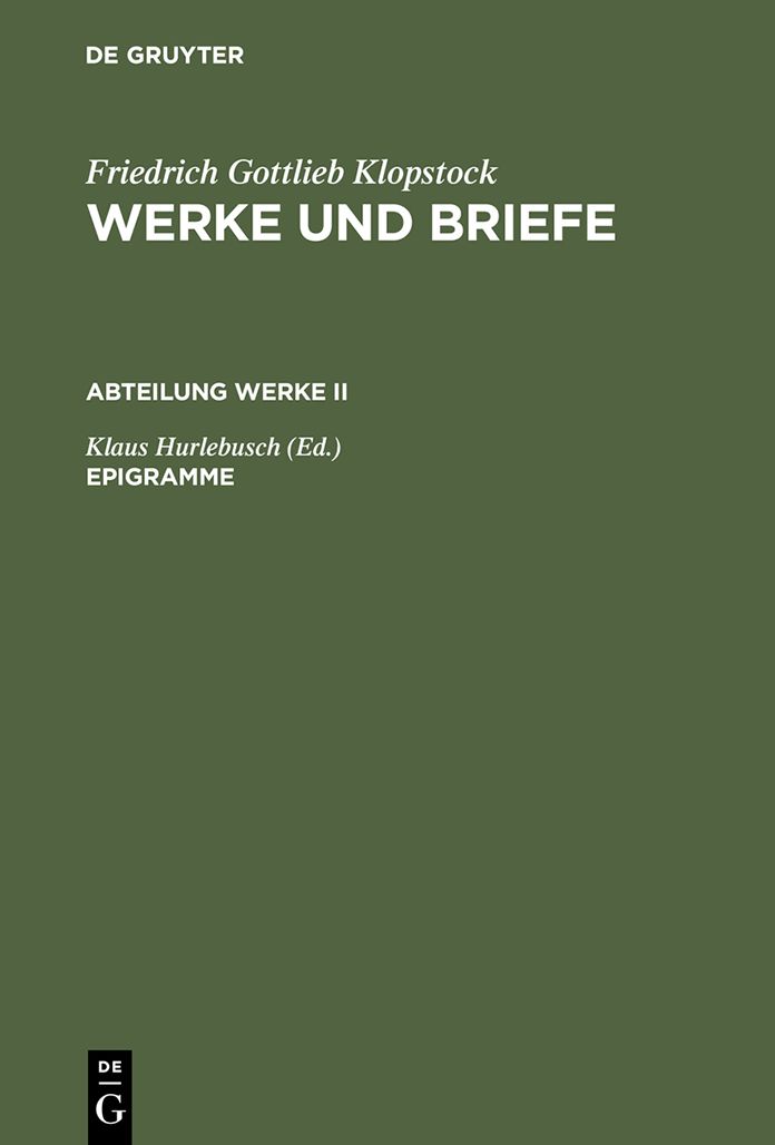 Epigramme: Text und Apparat