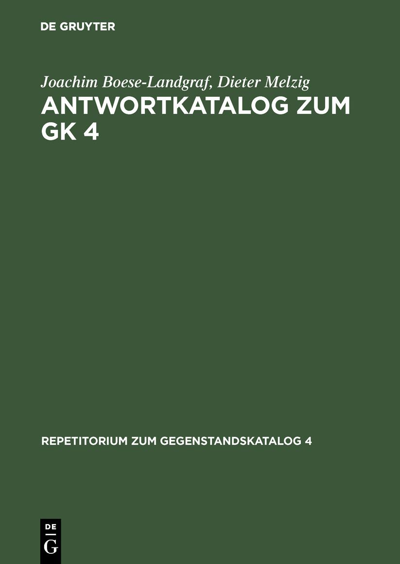 Antwortkatalog zum GK 4: Krankheiten und Verletzungen Chirurgie