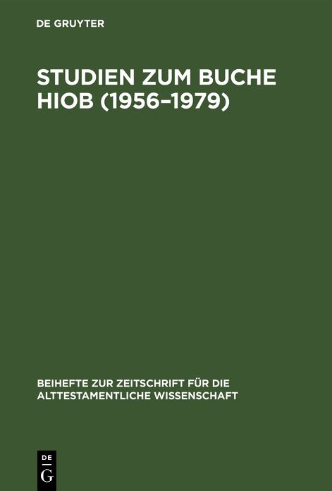Studien ZUM Buche Hiob (1956-1979)