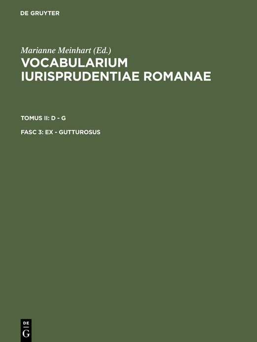 Vocabularium Iurisprudentiaeromanae T.2 Fasc.3
