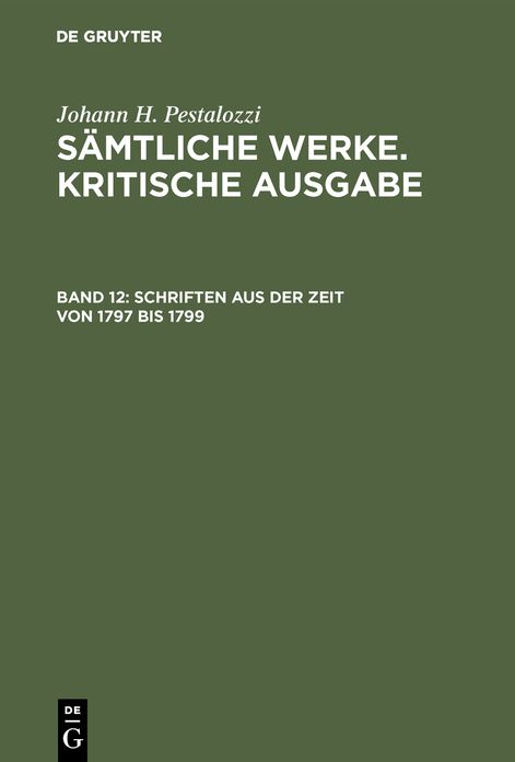 Schriften aus der Zeit von 1797 bis 1799