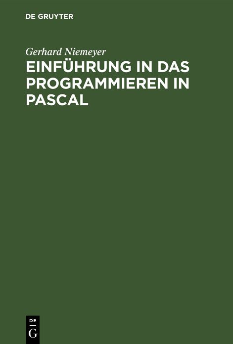 Niemeyer:einf i d programmieren i pascal Lg 2a: Einf i d programmieren i pascal Lg 2a