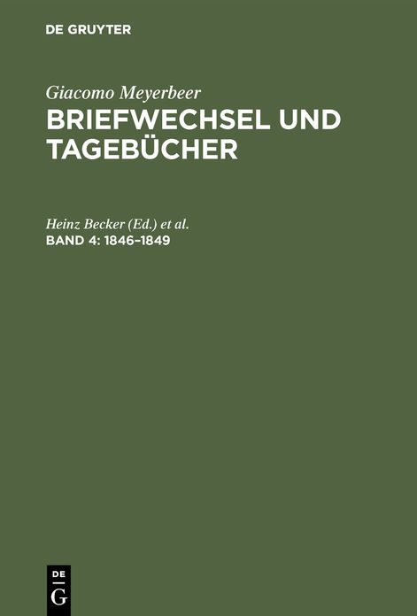 Briefwechsel und Tagebücher: 1846-1849
