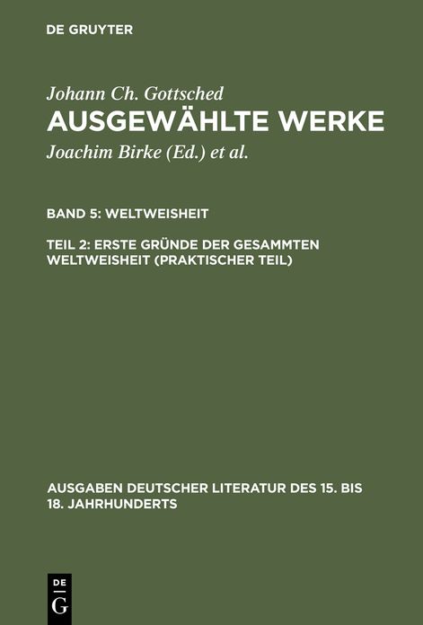 Erste Grunde der gesammten Weltweisheit (Praktischer Teil)