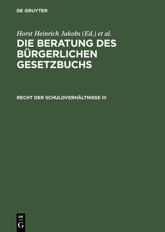 Recht der Schuldverhaltnisse III: 652 bis 853