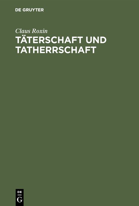 TÃ¤terschaft und Tatherrschaft