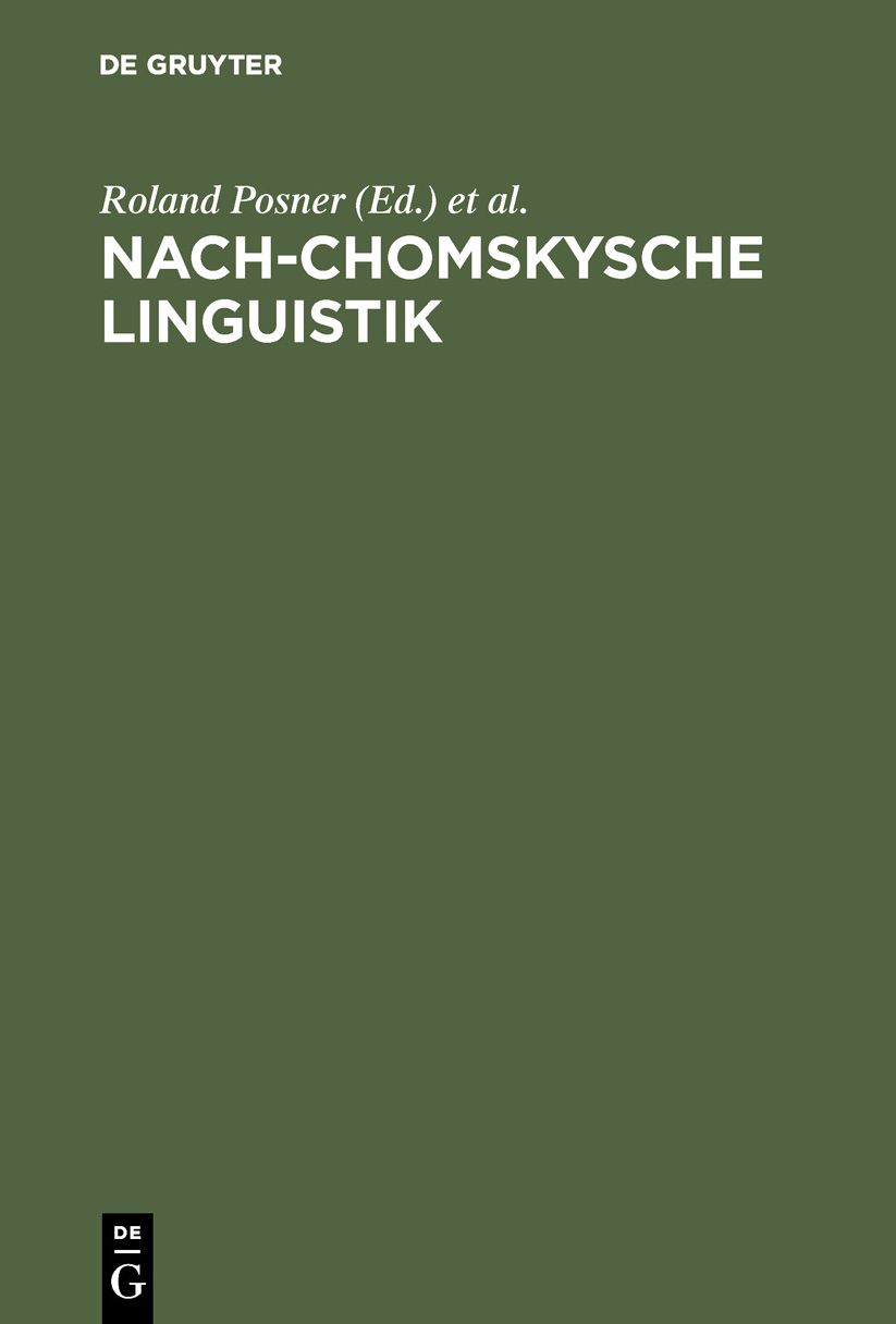 Nach-Chomskysche Linguistik,Neuere Arbeiten Von Berliner Linguisten