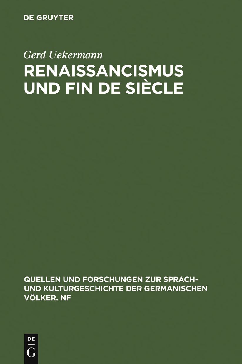 Renaissancismus und Fin de siecle: Die italienische Renaissance in der deutschen Dramatik der letzten Jahrhundertwende
