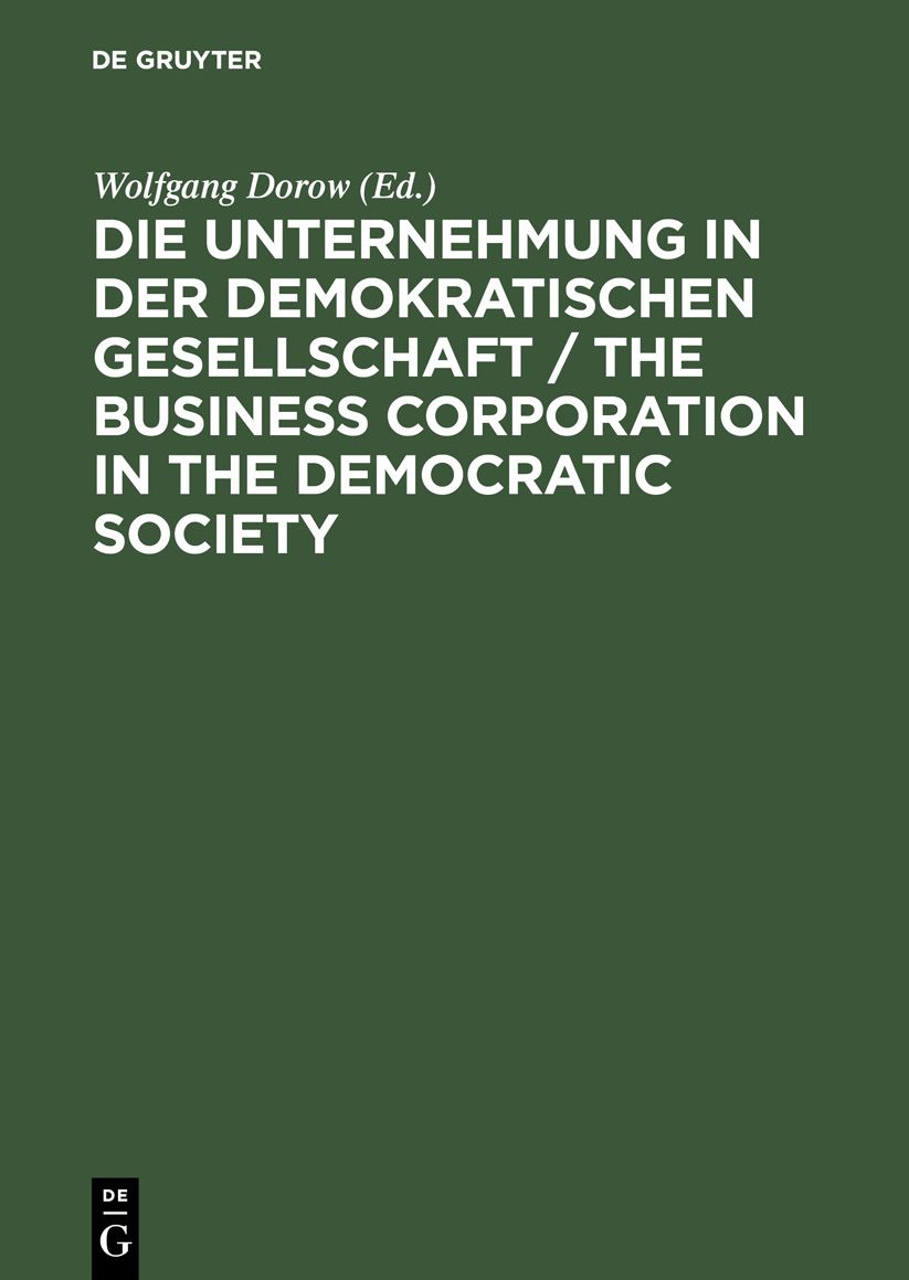 The Business Corporation in the Democratic Society