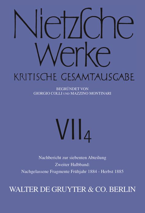 Nachgelassene Fragmente Fruhjahr 1884 - Herbst 1885