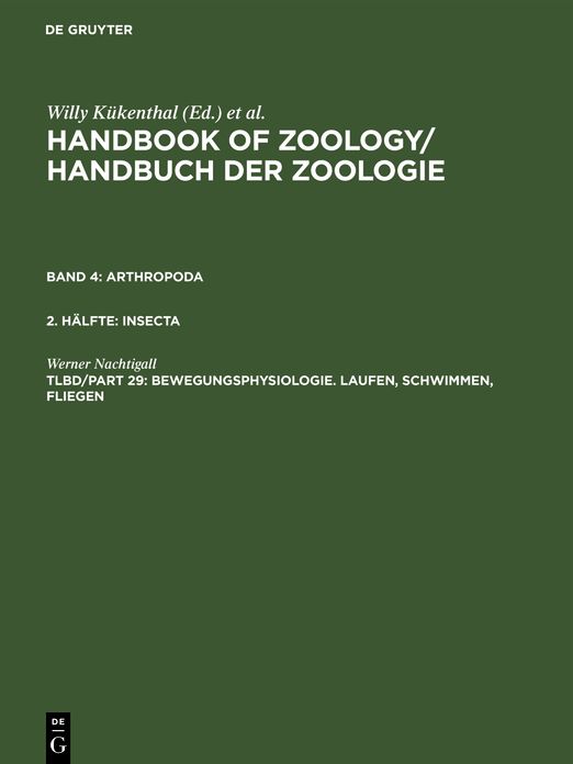 2. Halfte,Arthropoda,Insecta,Tlbd,Part 29,Bewegungsphysiologie. Laufen,Schwimmen,Fliegen