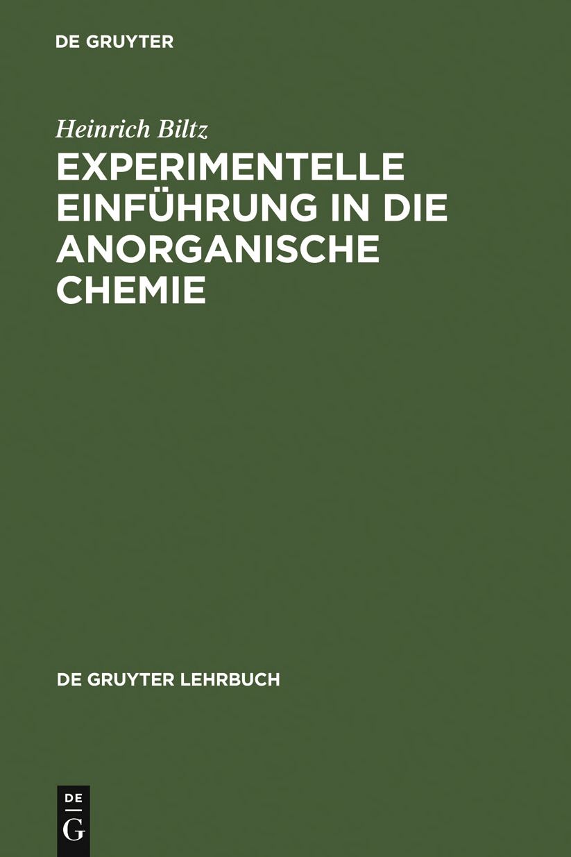 Experimentelle Einfuhrung in die Anorganische Chemie
