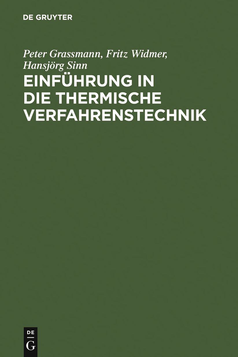 Einfuhrung in die thermische Verfahrenstechnik