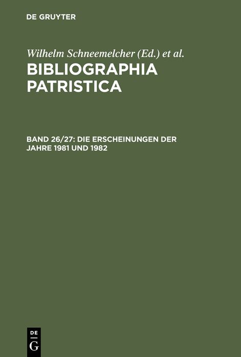 Die Erscheinungen der Jahre 1981 und 1982