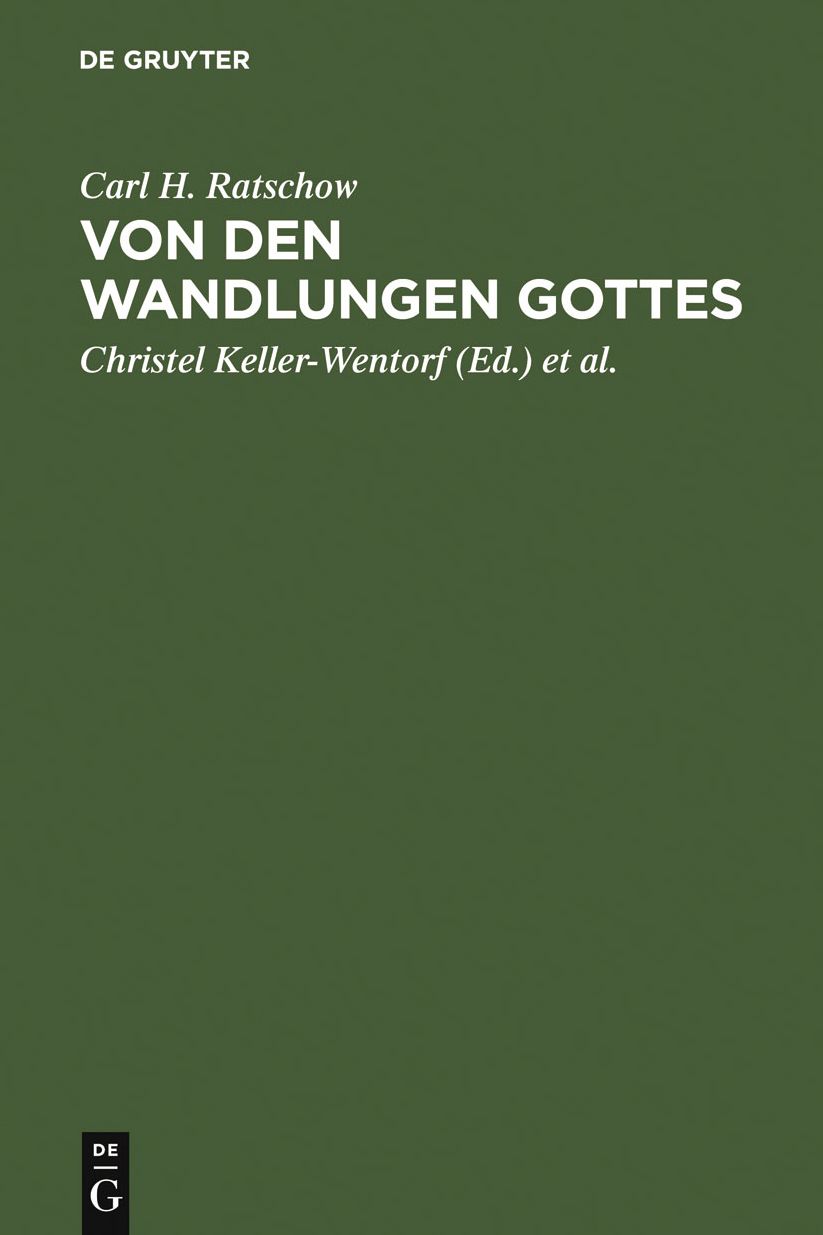 Von den Wandlungen Gottes: Beitrage zur Systematischen Theologie