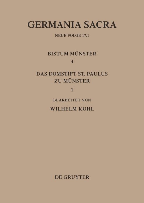 Die Bistumer der Kirchenprovinz Koln. Das Bistum Munster 4,1. Das Domstift St. Paulus zu Munster