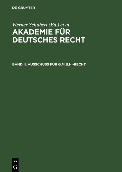 Ausschuss fur G.m.b.H.-Recht
