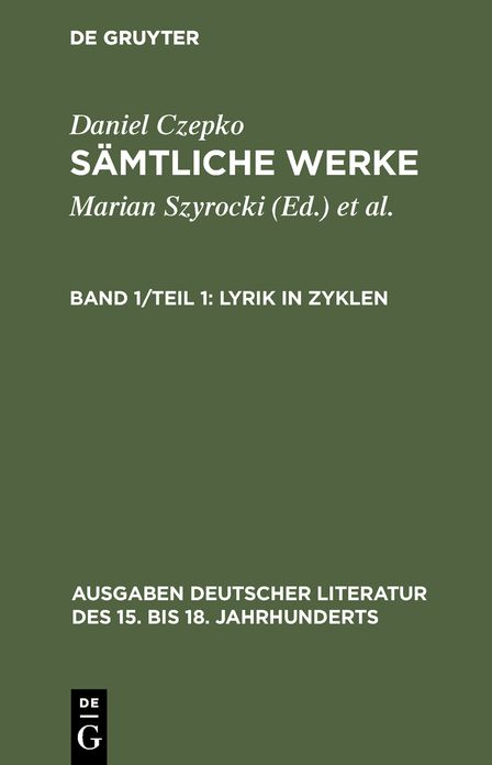Lyrik in Zyklen: Tl 1
