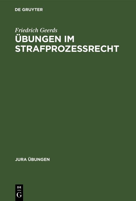 Ubungen Im Strafprozessrecht