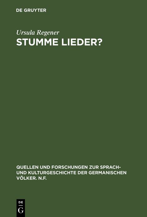 Stumme Lieder?: Zur motiv- und gattungsgeschichtlichen Situierung von Johann Christian Gunthers Verliebten Gedichten