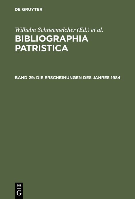Die Erscheinungen des Jahres 1984