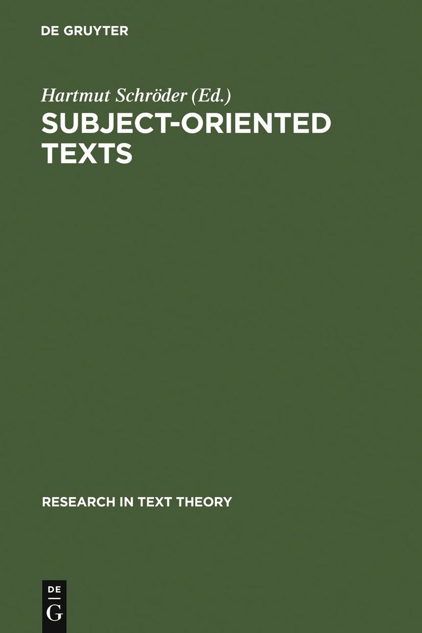 Subject-oriented Texts: Languages for Special Purposes and Text Theory