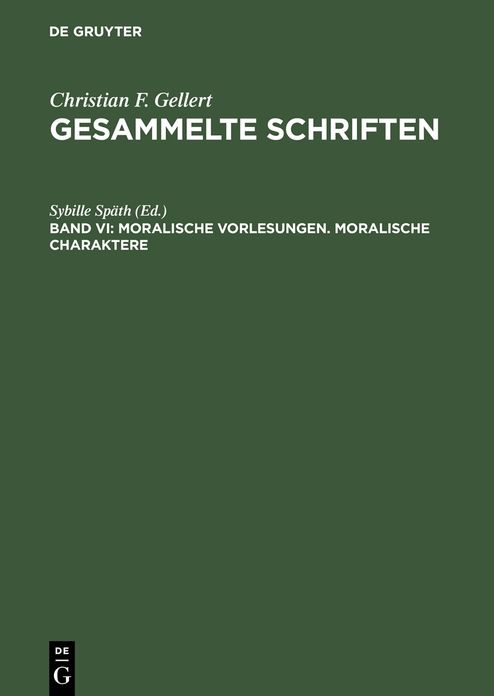 Moralische Vorlesungen. Moralische Charaktere