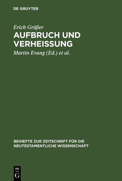 Aufbruch and Verheissung: Gesammelte Aufsaetze zum Hebraerbrief