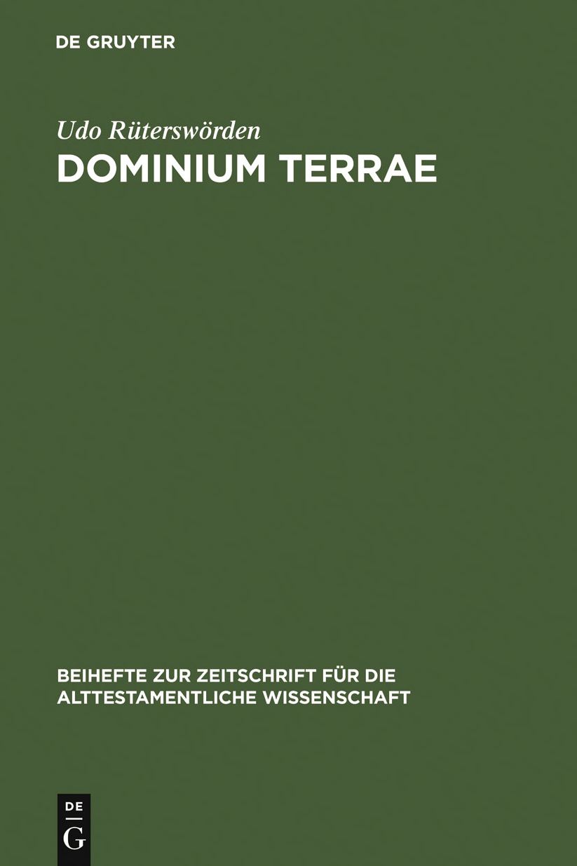 dominium terrae: Studien zur Genese einer alttestamentlichen Vorstellung