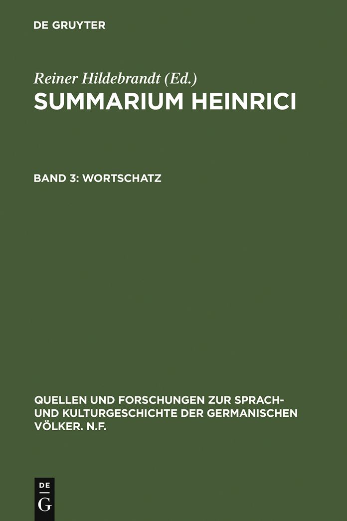 Wortschatz: Register der deutschen Glossen und ihrer lateinischen Bezugsworter auf der Grundlage der Gesamtuberlieferung