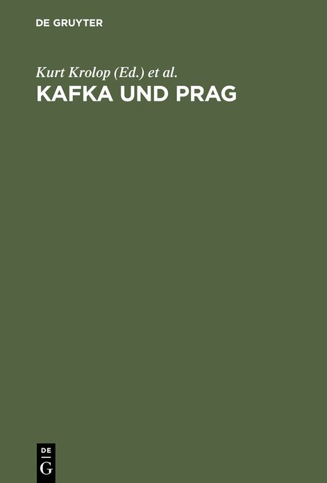 Kafka und Prag: Colloquium im Goethe-Institut Prag 24.-27. November 1992