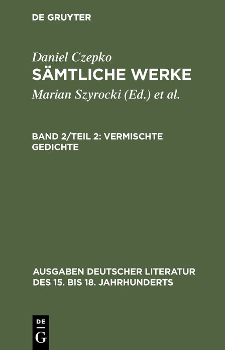 Vermischte Gedichte: Tl 2: Deutsche Gedichte