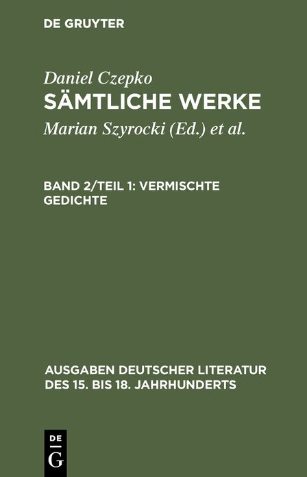 Vermischte Gedichte: Tl 1: Lateinische Gedichte