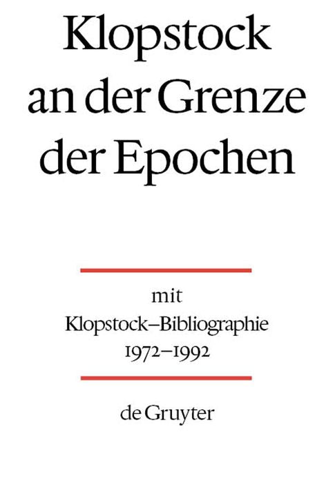 Klopstock an der Grenze der Epochen