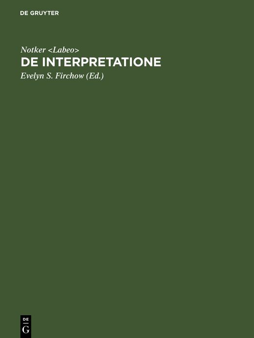 De interpretatione: Boethius' Bearbeitung von Aristoteles' Schrift "peri hermeneias". Konkordanzen, Wortlisten und Abdruck des Textes nach dem Codex Sangallensis 818