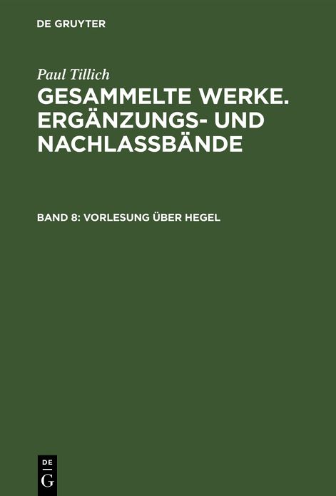 Vorlesung uber Hegel: (Frankfurt 1931/32)