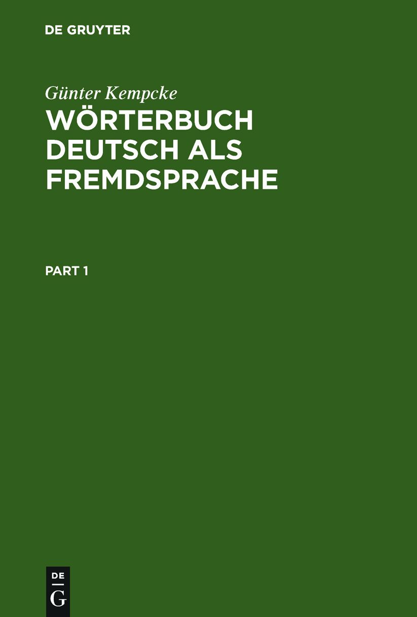 Worterbuch Deutsch als Fremdsprache