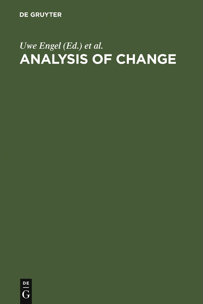 Analysis of Change: Advanced Techniques in Panel Data Analysis