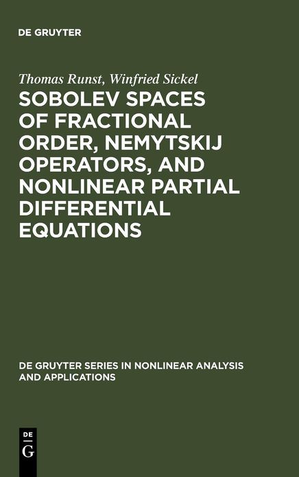 Sobolev Spaces of Fractional Order, Nemytskij Operators, and Nonlinear Partial Differential Equations